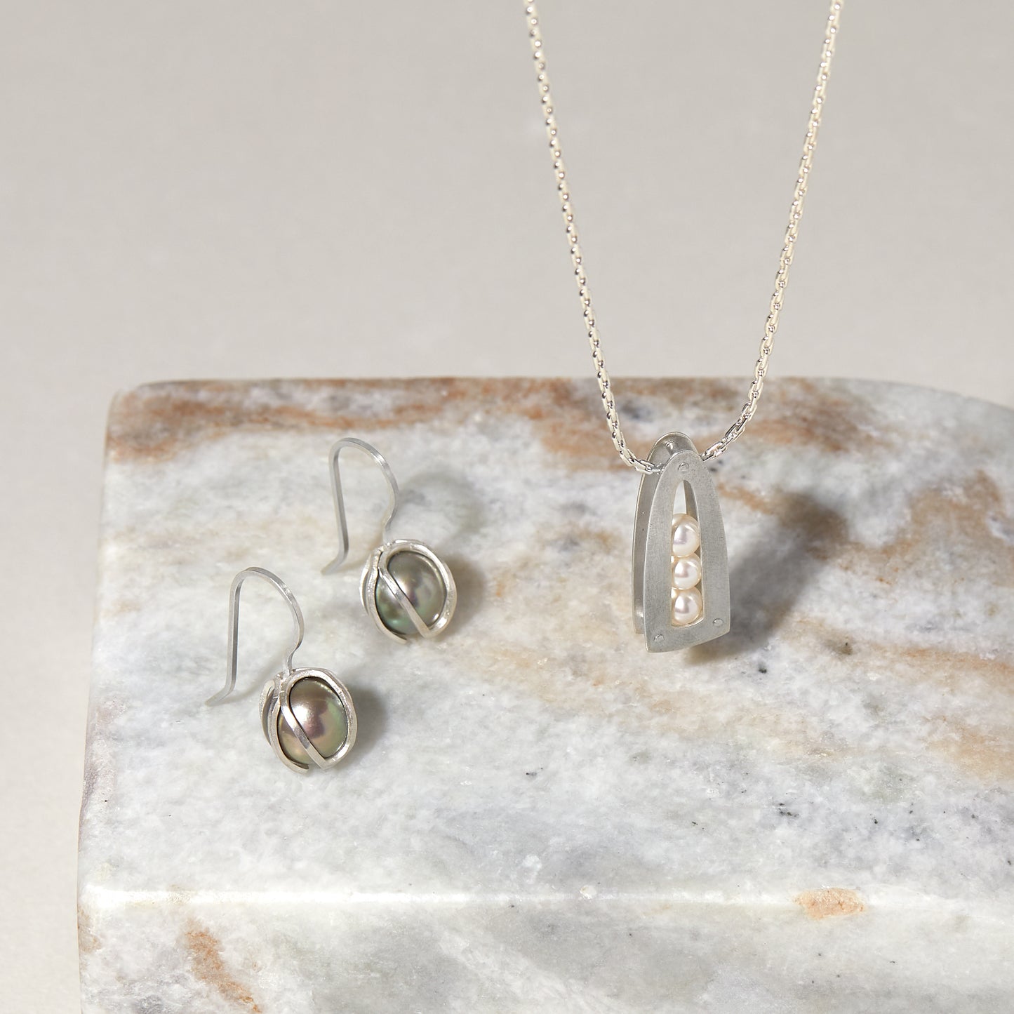 Apex Necklace with Pearls