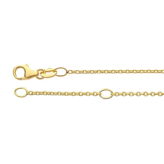 Cable Chain - Solid 14k Gold - adjustable length