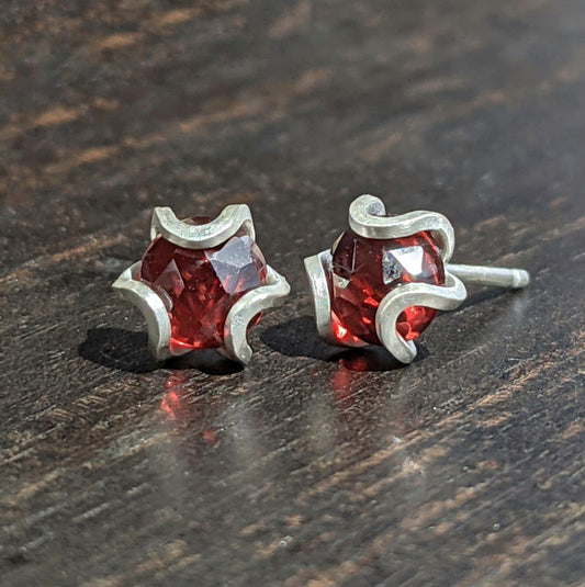 Garnet Open Iris Studs