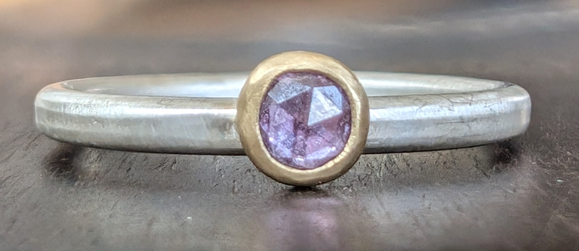 Pink Sapphire Ring 18K Gold and Argentium Size 7.jpg