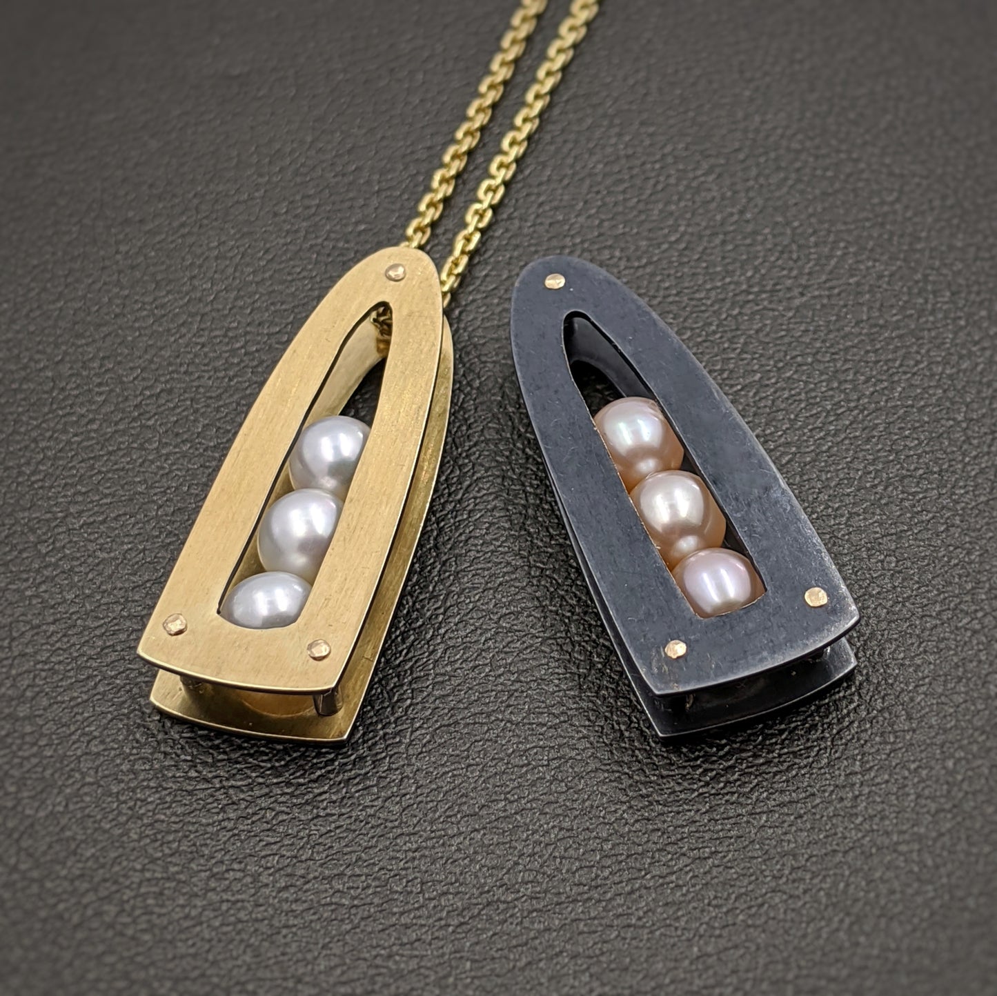 Apex Necklace with Pearls 18K Bimetal and 14K Gold