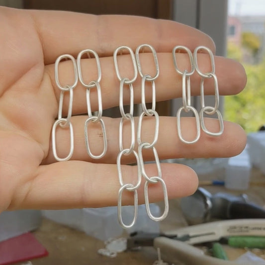 Paperclip Chain Earrings - 3 links