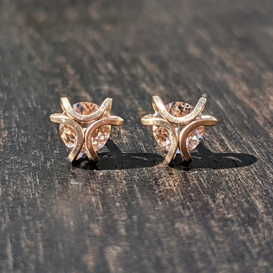 Morganite Iris Studs 14K Gold