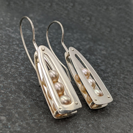 Apex Drop Earrings -  Polished with Pearls