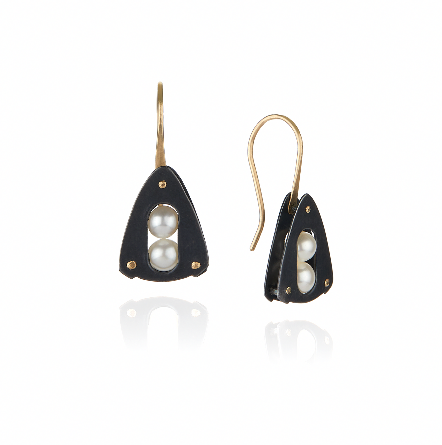 Embark Earrings in Oxidized Silver with 14K Gold