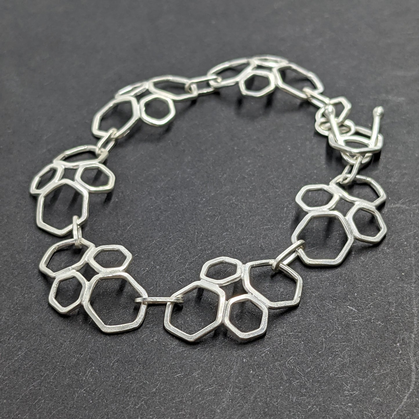 Domed Tortoiseshell Honeycomb Chain Bracelet