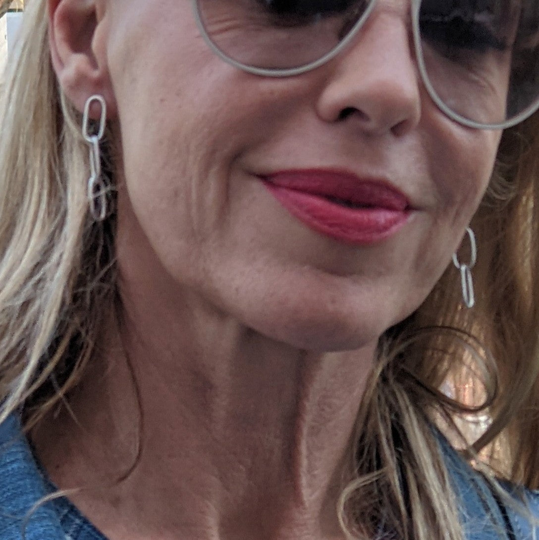 Paperclip Chain Earrings - 3 links