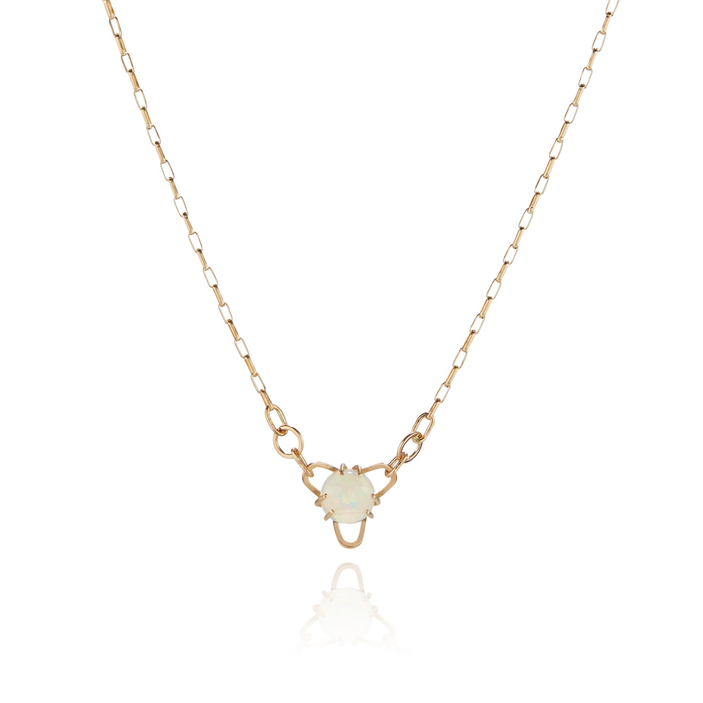 14K Open Iris Necklace with Welo Opal