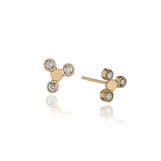 Diamond Trio Studs 14K