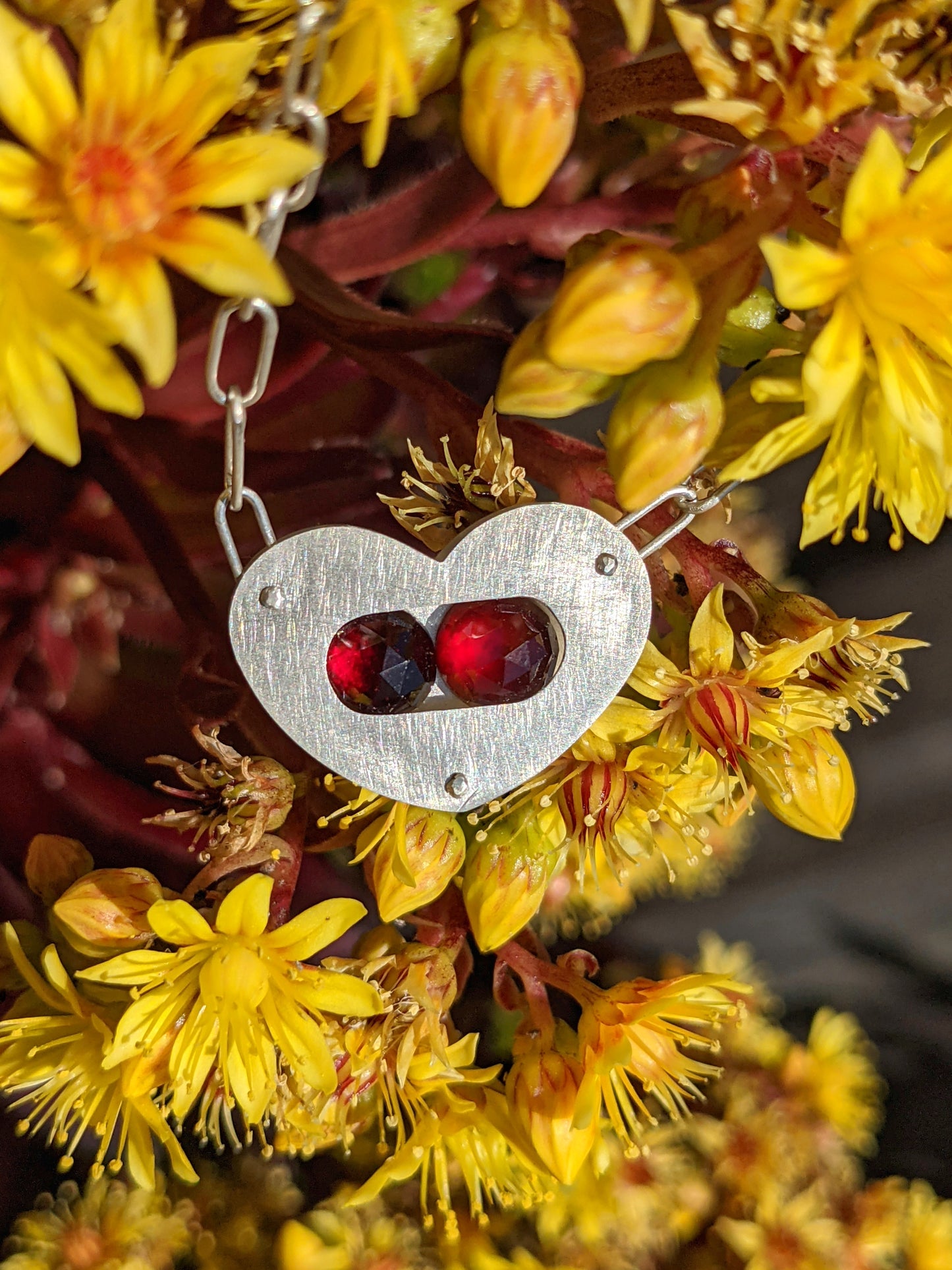 Bond Necklace with Garnets