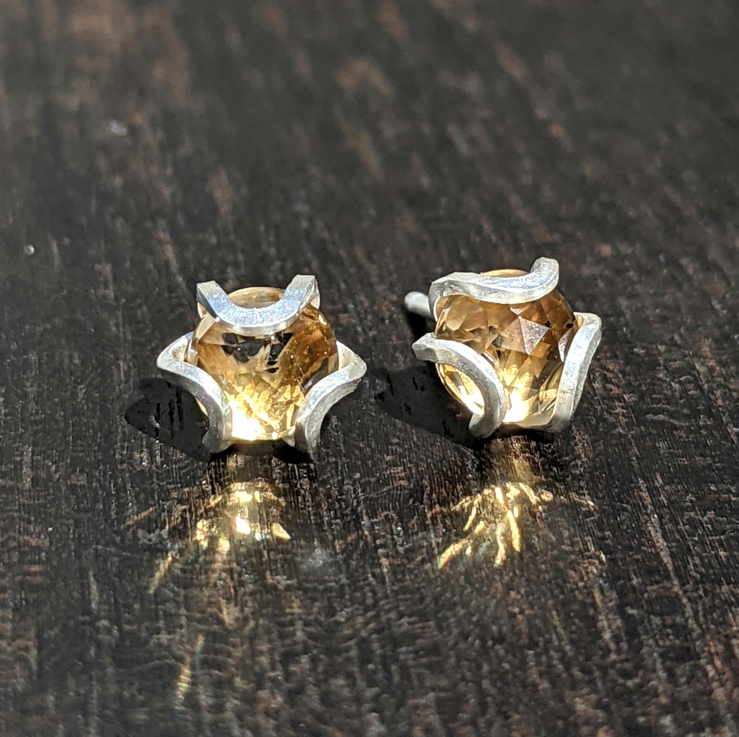 Citrine Open Iris Studs