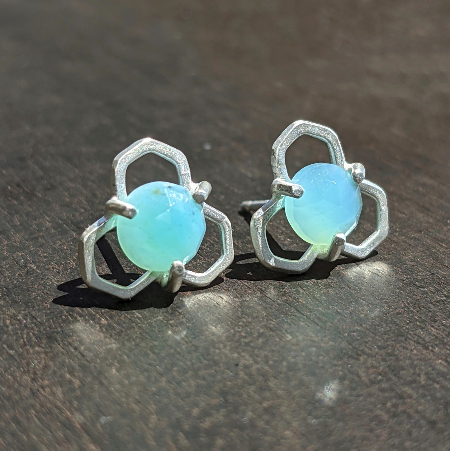 Mini Honey Studs - Peruvian Blue Opal