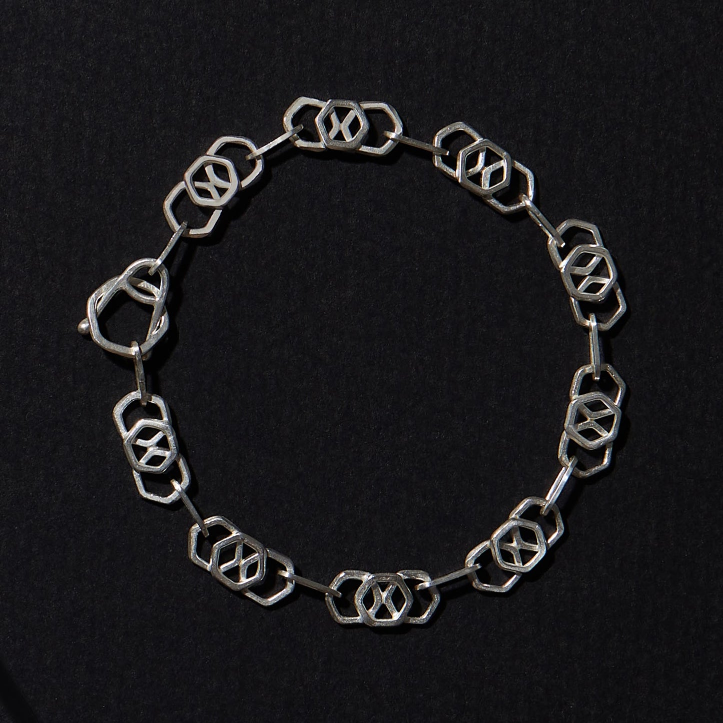 Inline Stacked Honeycomb Chain Bracelet