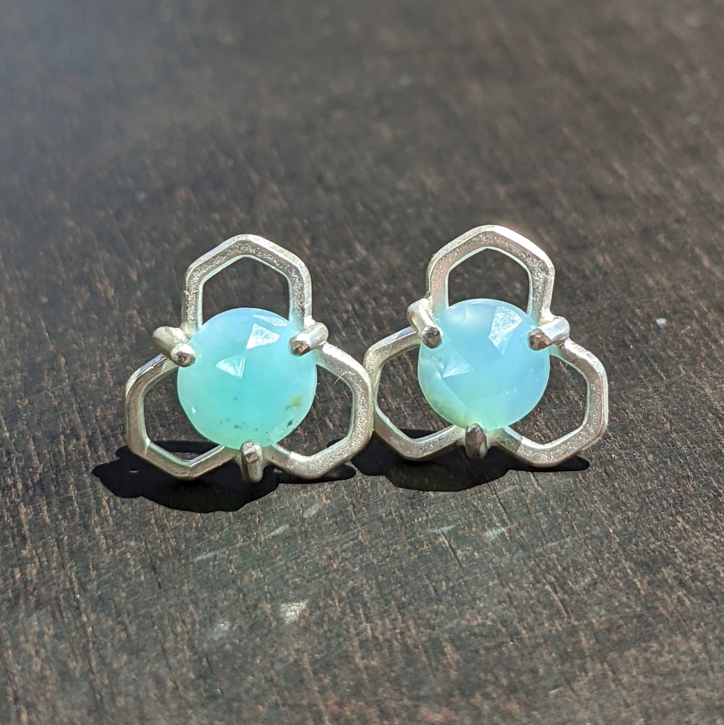 Mini Honey Studs - Peruvian Blue Opal